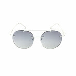 Unisex // White Titanium Rimless Aviator Sunglasses // White + Gradient Grey