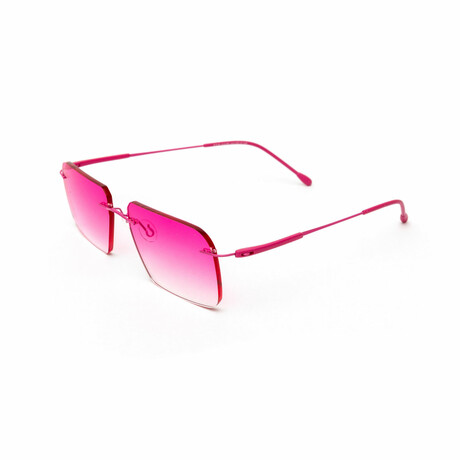 Men's // Pink Titanium Rimless Sunglasses // Pink + Gradient Pink