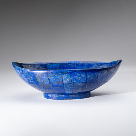 Genuine Polished Lapis Lazuli Oval Bowl // 376.4 grams