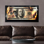 Creative Dollar Theme Framed Decorative Print (32"L x 16"W x 1.5"H)