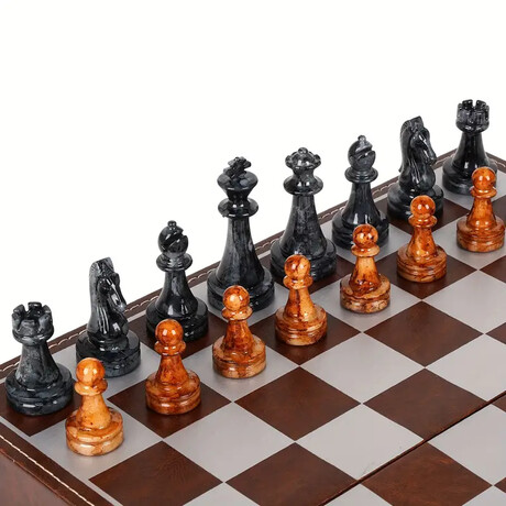 Retro Royal Metal Chess Set 