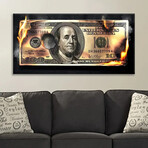 Creative Dollar Theme Framed Decorative Print (32"L x 16"W x 1.5"H)