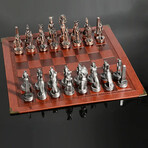 Retro Egyptian Metal Chess Set 