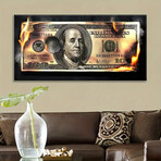 Creative Dollar Theme Framed Decorative Print (32"L x 16"W x 1.5"H)