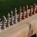 Retro Roman Metal Chess Set For Adults Marbling Chess Board