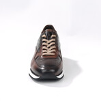 Croc Embossed Sneakers Dress Shoes // Brown + Black (Euro: 39)