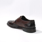 Monk Brogue Croc Embossed Dress Shoes // Brown (Euro: 40)