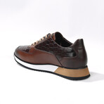 Croc Embossed Sneakers Dress Shoes // Brown + Black (Euro: 41)