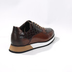 Croc Embossed Sneakers Dress Shoes // Brown + Black (Euro: 45)