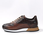 Croc Embossed Sneakers Dress Shoes // Brown + Black (Euro: 43)