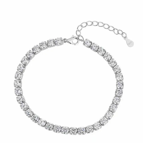 2.5 Caret Sterling Silver Moissanite Adjustable Tennis Link Bracelet for Women