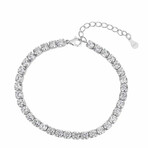 2.5 Caret Sterling Silver Moissanite Adjustable Tennis Link Bracelet for Women