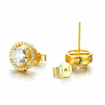 1/2 Caret 925 Sterling Silver Moissanite Earrings // 18K Gold Plated // Unisex