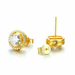 2 Carat 925 Sterling Silver Moissanite Earrings // 18K Gold Plated // Unisex