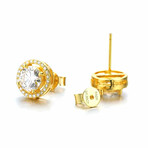 3 Caret 925 Sterling Silver Moissanite Earrings // 18K Gold Plated // Unisex