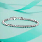 2.5 Caret Sterling Silver Moissanite Adjustable Tennis Link Bracelet for Women