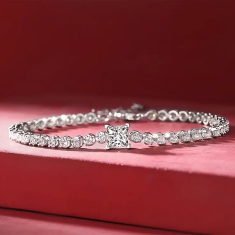 0.5 Caret 925 Silver Moissanite Tennis Bracelet