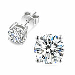 3 Carat Moissanite Stud Earrings, 925 Sterling Silver Earrings For Men