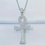 2.5 Carat Moissanite Pendant Cross and chain in 925 Sterling Silver