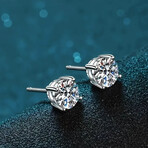 3 Carat Moissanite Stud Earrings, 925 Sterling Silver Earrings For Men