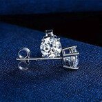 3 Carat Moissanite Stud Earrings, 925 Sterling Silver Earrings For Men