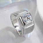 2 Carat Round Cut Moissanite Ring for Men // 925 Sterling Silver (8)