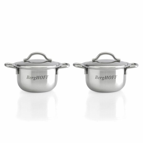 BergHOFF 18/10 Stainless Steel 2.5" Mini Pots, Set of 2