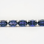 Genuine Sapphire Gemstone Tennis Bracelet in .925 Sterling Silver