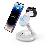 4-in-1 Magnetic Rotatable Wireless Chargers // White