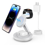 4-in-1 Magnetic Rotatable Wireless Chargers // White