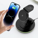 4-in-1 Magnetic Rotatable Wireless Chargers // Black