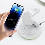 4-in-1 Magnetic Rotatable Wireless Chargers // White