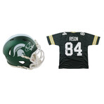 Andre Rison Signed Michigan State Spartans Speed Mini Helmet Inscribed "Bad Moon" & Andre Rison Signed Green Bay Packers Jersey