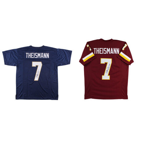 Joe Theismann Signed Notre Dame Fighting Irish Jersey Inscribed "CHOF 2003" & Joe Theismann Signed Redskins Jersey Inscribed "SB XVII Champs"