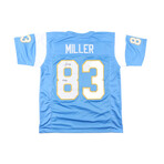 Anthony Miller Signed Tennessee Vols Jersey, Anthony Miller Signed Cowboys Jersey Inscribed "5x Pro", & Anthony Miller Signed Chargers Jersey Inscribed "5x Pro"