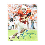 Eric Metcalf Signed Texas Longhorns Jersey, Jamaal Charles Signed Texas Longhorns Jersey, & Ricky Williams Signed Texas Longhorns 8x10 Photo