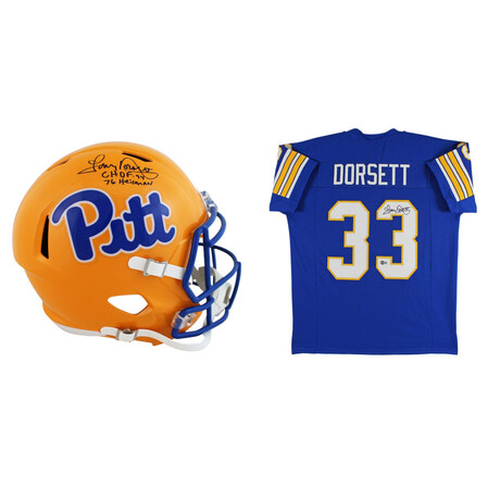 Tony Dorsett Signed Pittsburgh Panthers Full-Size Speed Helmet Inscribed "CHOF '94" & "76 Heisman" Tony Dorsett Signed Pittsburgh Panthers Jersey