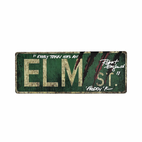 Robert Englund Autographed "Elm Street" Replica Street Sign