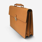 Rolex // Men’s Havana Leather Briefcase // Light Brown