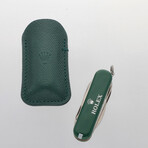 Rolex // Swiss Pocket Knife with 16 Collapsible Tools + Leather Case // Green