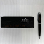 Edox // Pen With Original Box // Black + Silver + Orange