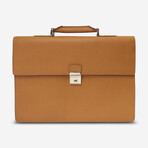 Rolex // Men’s Havana Leather Briefcase // Light Brown