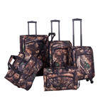 American Flyer Camo Green 5-Piece Spinner Luggage Set // Green