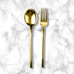 Due Gold Serving Set //  2 Pcs.