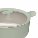 BergHOFF Leo Balance Nonstick Ceramic Stockpot 11", 6.5qt. With Glass Lid // Recycled Aluminum // Sage