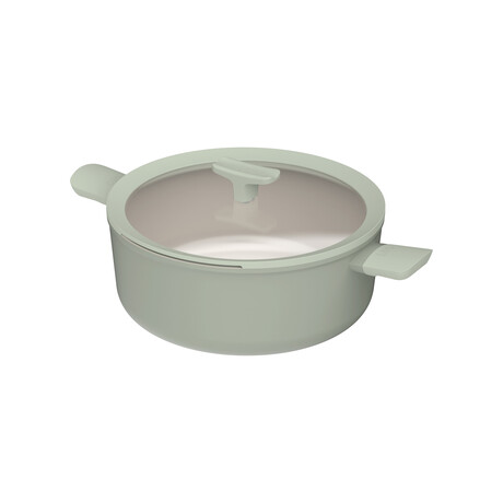 BergHOFF Leo Balance Nonstick Ceramic Stockpot 11", 6.5qt. With Glass Lid // Recycled Aluminum // Sage