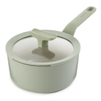 BergHOFF Leo Balance Nonstick Ceramic Saucepan 7", 2.1qt. With Glass Lid // Recycled Aluminum // Sage