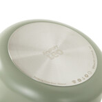 BergHOFF Leo Balance Nonstick Ceramic Saucepan 7", 2.1qt. With Glass Lid // Recycled Aluminum // Sage