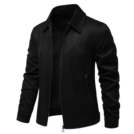 Velvet Zip Up Jacket // Black (XS)