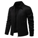 Velvet Zip Up Jacket // Black (L)